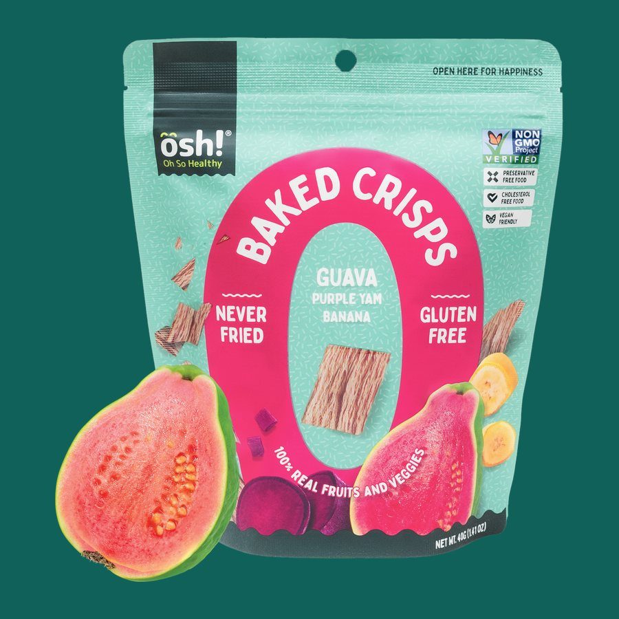 Guava Purple Yam Banana baked crisps pack with a guava
